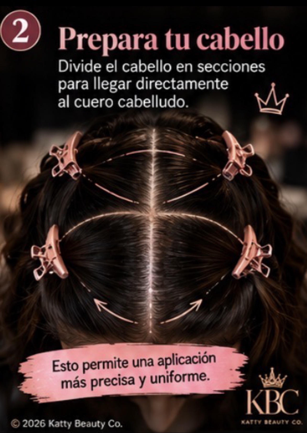 Paso 2: divide el cabello en secciones