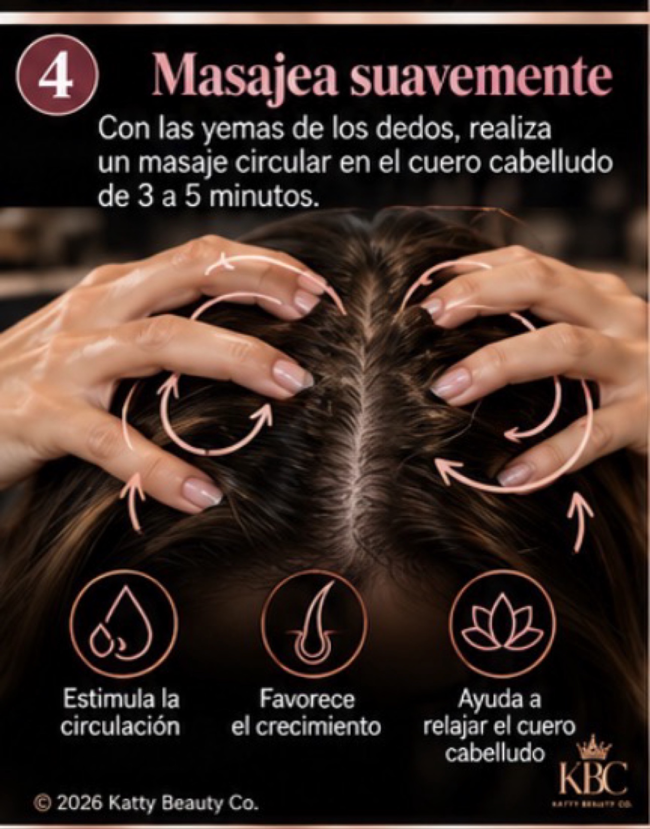 Paso 4: masajea suavemente de tres a cinco minutos